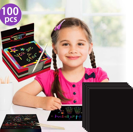 Educational Toys Baby Rainbow Painting Toys Sketching Toys Birthday Gifts 100 Sheets of Paper