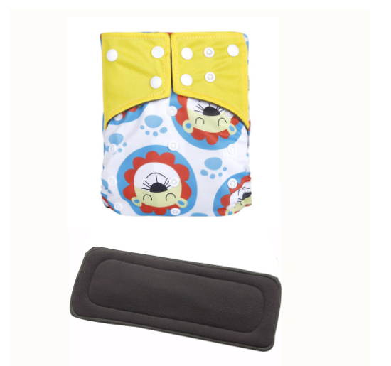 Cloth Diaper 1 Set With Bamboo Charcoal Inserts In Stocks D4