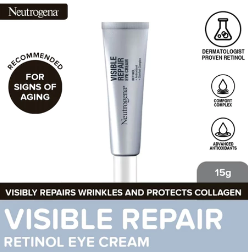 Neutrogena Visible Repair Eye Cream 15g – Anti-Aging Eye Cream w/ Retinol