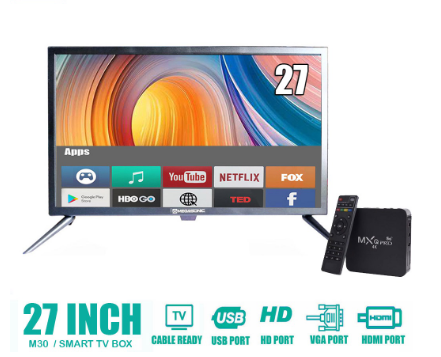 MEGASONIC M97-LED30 + Smart TV BOX 27 inch Screen LED TV 3027