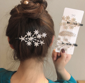 3PCS/Set Fashion Pearls Acetate Geometric Hair Clips for Women Girl Rhinestone Sweet Hairpins Barrettes Hair Accessories