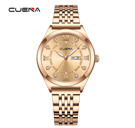 CUENA Women's Watch Fashion Business Elegant Luxury Quartz Stainless Steel Waterproof 6044 W001