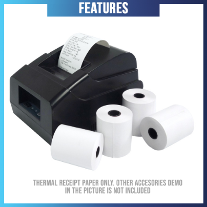 4 Rolls Thermal Paper 57mm x 50mm Cash Register Paper for Thermal Printer Cash Receipt Paper
