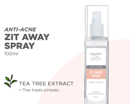 Organic Skin Japan AntiAcne Zit Away Spray Face Mist with Tea Tree Anti Maskne Antibacterial 100ml