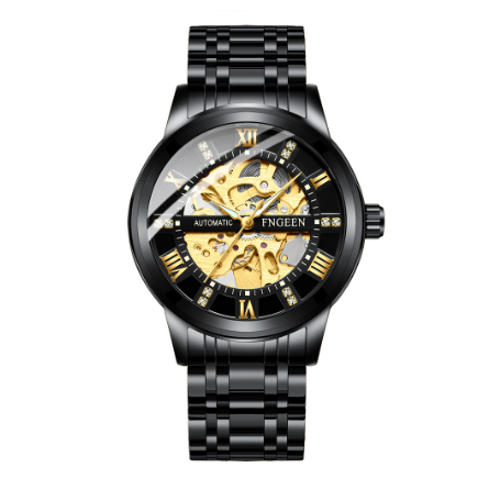 FNGEEN 6020 Men's Automatic Mechanical Watch ALL BLACK