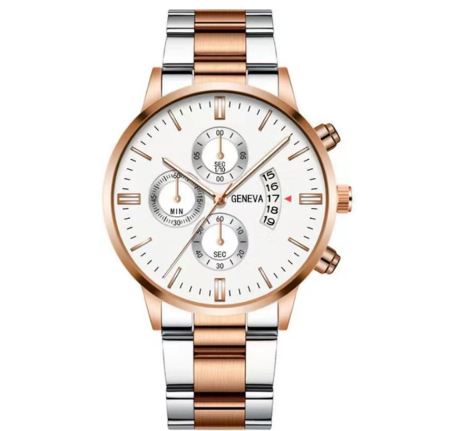 Original Luxury Fashion Men's Stainless Steel Watch Calendar Quartz Business Casual Men's Watch 07