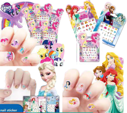 Baba Kids Girl Nail Stickers Designs 3D Nail Art Stickers Waterproof