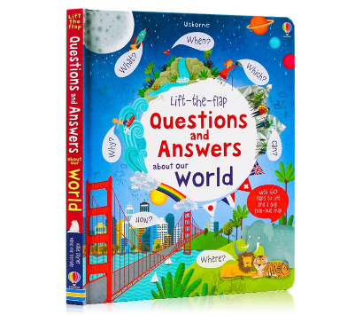 Usborne Lift-the-flap Questions and Answer about Our World 3D Flaps Board Book for Kids Picture Book