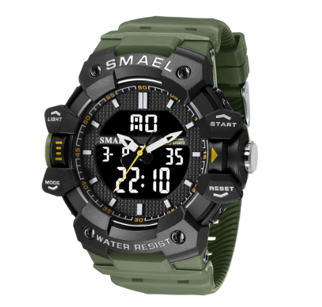 SMAEL Top Brand Sports Men's Watches Waterproof Stopwatch Week Alarm Clocks Male Digital Dual Time Display Wristwatch M8