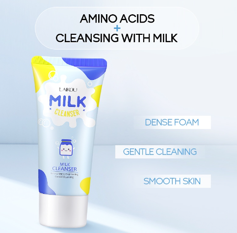LAIKOU Milk Whitening Facial Wash Deep Cleansing Foam Cleanser Oil Control 50G