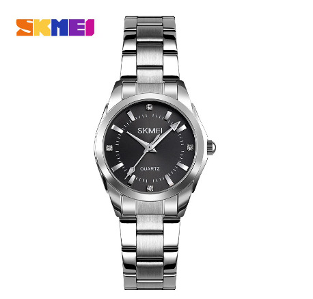 Skmei Casual Romantic Quartz Waterproof Watch for Women 1620 SILVER BLACK