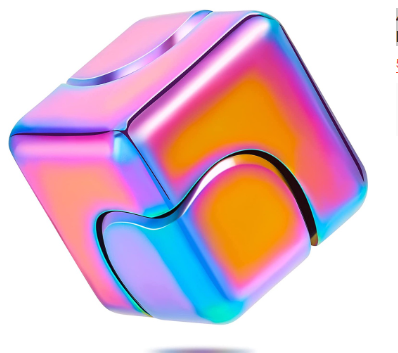 4-in-1 Fidget Cube Spinner Heavy Duty Metal Alloy Anti-Anxiety Focusing Fidget Toys Spinning Toy Metallic Focus Toy Cube Finger Top Desktop Stress Relieve Toys for Kids and Adults