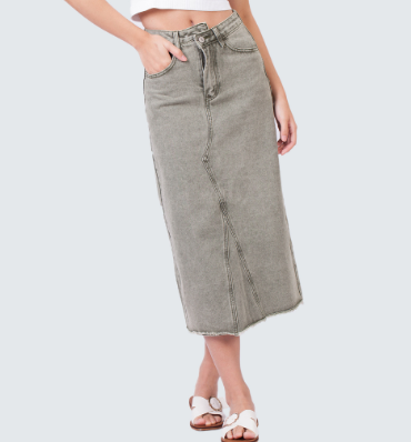 Mantou Brooke Midi Denim Skirt