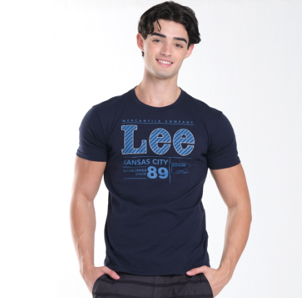 Lee Graphic Tee for Men in Navy Blue