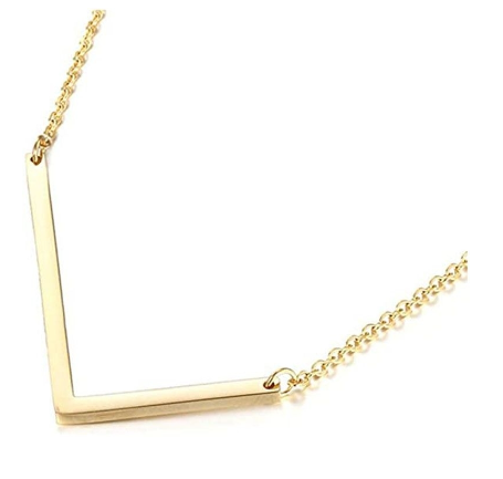 Stainless Chain with Letter Pendant Necklace L