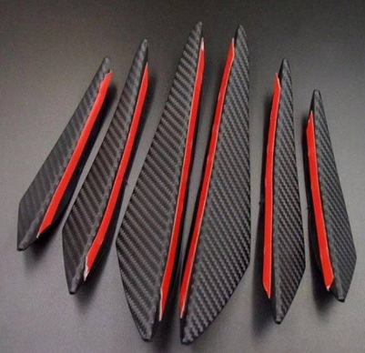 6Pcs Carbon Fiber Style Car Front Bumper Lip Splitter Body Spoiler Canards P2091