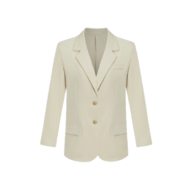 Lovito Women Button Front Shoulder Pads Blazers L68ED078 (Apricot)