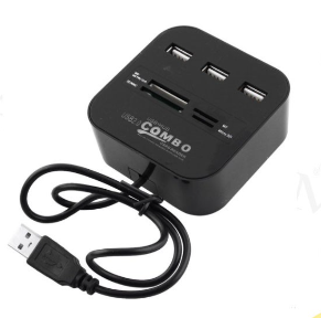 USB 2.0 hub Combo All In One Multi Card Reader With 3 Ports For MMC / M2 / MS/SD/MICRO SD