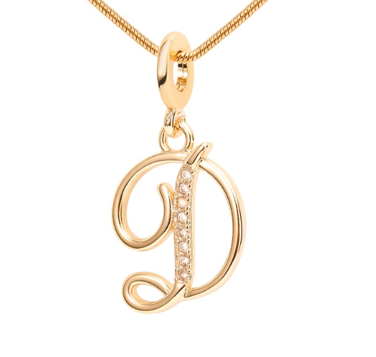 Lisa 18k Gold Plated Necklace Letter Pendant Fashion Accessories Necklace Women D