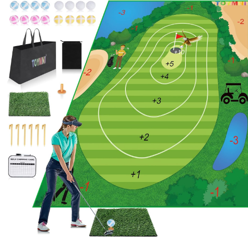 Golf Chipping Game Mat Golf Practice Mats Indoor Outdoor Games for Adults and Family Golf Game Set Kids Outdoor Play Equipment Backyard Games Outdoor Toys Gifts for Kid