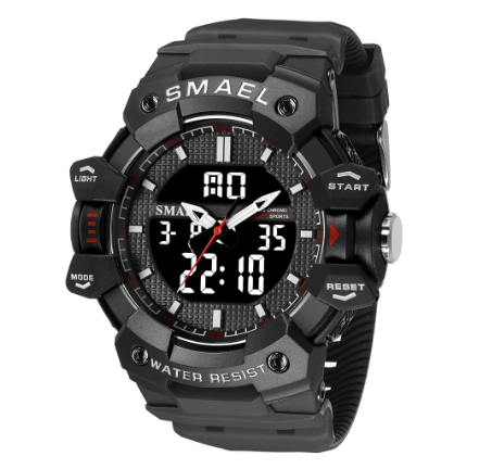 SMAEL Top Brand Sports Men's Watches Waterproof Stopwatch Week Alarm Clocks Male Digital Dual Time Display Wristwatch M7