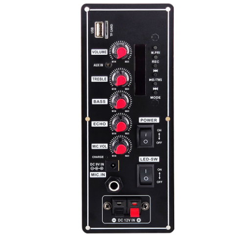 7.4V Amplifier Board Square Dance 30W Speaker Amplifier Support Bluetooth AUX U-Disk Recording 5-8Inch Speaker Home Theater DIY