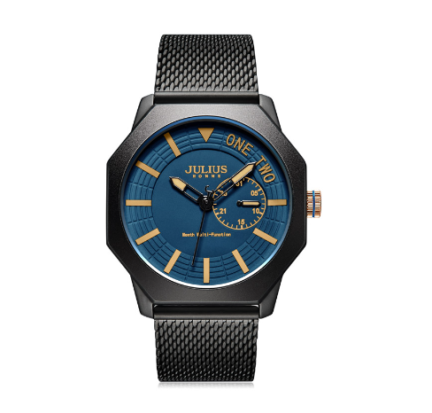 JULIUS New Casual Stereo Diamond Two Disc Men's Watch JAH-126 4