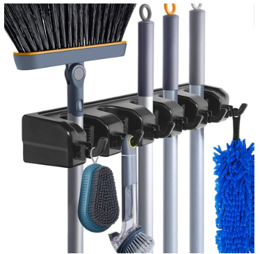 Mop and Broom Holder Wall Mount Heavy Duty Broom Garden Tool Organizer Mop Hanger Home Cleaning