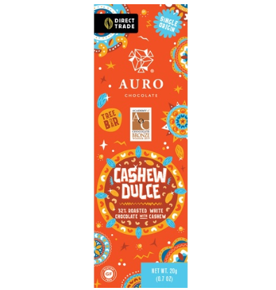 Auro Chocolate Cashew Dulce with 32% Roasted White Chocolate 20g