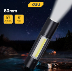 Deli Mini Flashlight Rechargeabl Waterproof Bike Flashlight 400mAh Mini Lamp DL551002