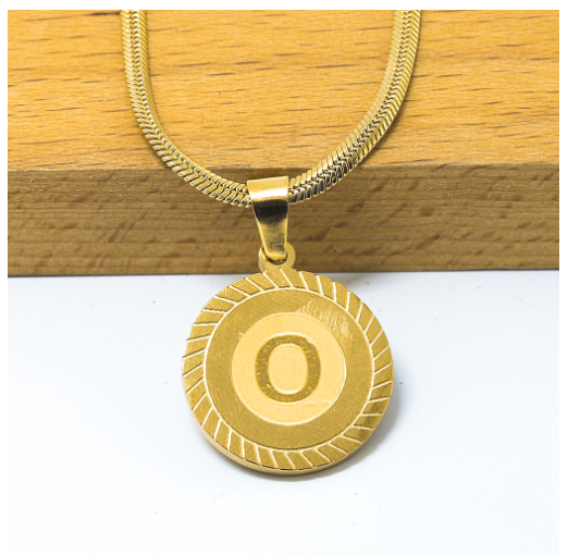 Laj High Quality Stainless Steel Letter Pendant Necklace with Free box O