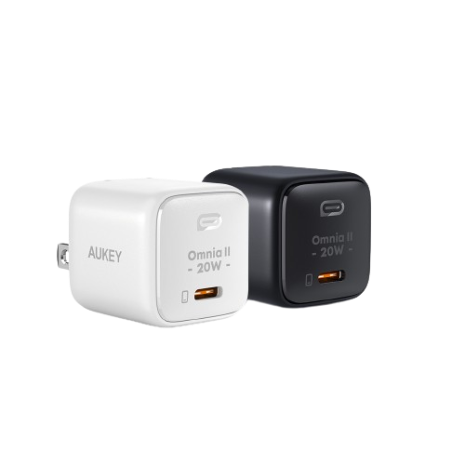 AUKEY PA-B1T 20W USB-C Foldable Charger PD QC3.0 with GaN Power Tech Fast Charging For iPhone Samsung Huawei Xiaomi
