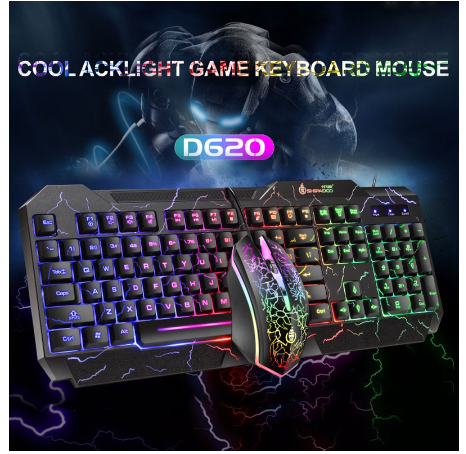 Gaming Keyboard and Mouse Mechanical USB Wired Gamer Keyboards Kit LED RGB Backlit Keyboard