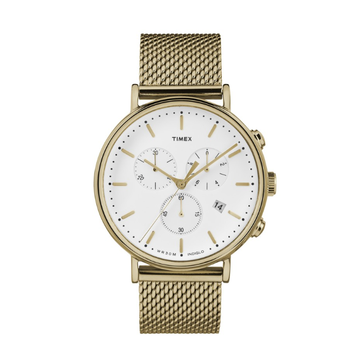 Timex Fairfield Chrono Gold Stainless Steel Chronograph Quartz Watch For Women TW2R27200 STYLE