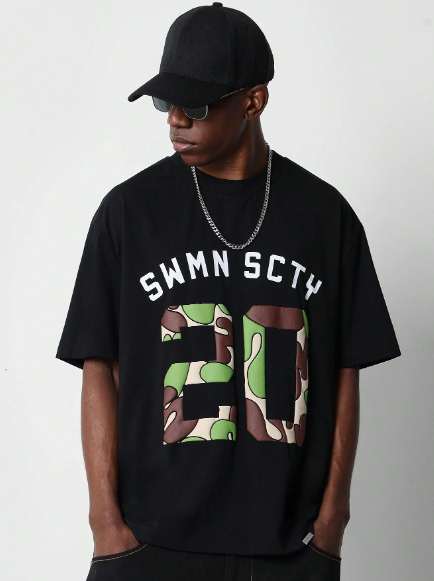 SUMWON Tee With Number Camo Print