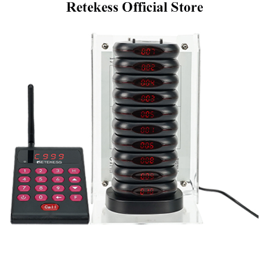 Retekess TD161 Restaurant Calling Pager System 500m Use Distance with Anti-tilt Bracket for Church Nursery Restaurant Hotel Factory