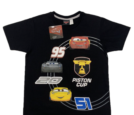 Disney Cars Reign Of Stars Boys Kids Black T-Shirt