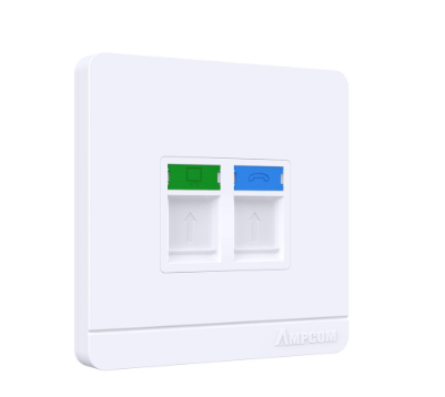 Ampcom 10-Pack Rj11 Rj45 Face Socket Face Plate 1-Port Network PlateTelephone Socket Network Installation