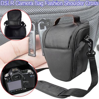 DSLR Camera Bag Fashion Shoulder Cross Digital Case Waterproof w/ Rain Cover DSLR Soft Men Women Bag