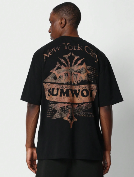 SUMWON Tee With New York City Graphic Print College Ready