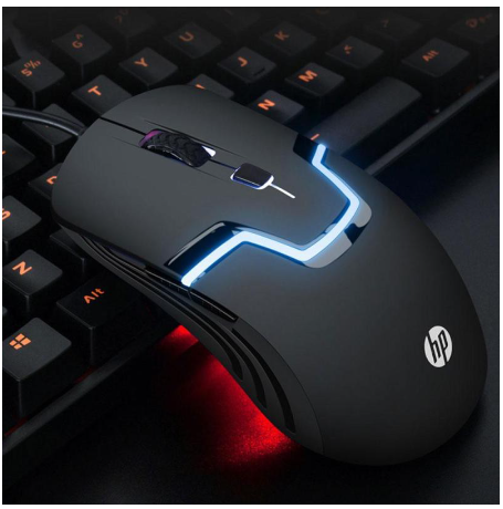 HP High Performance Gaming Mouse with 7 Colors Rainbow LED Light Mice Wired USB M100 Game Mouse