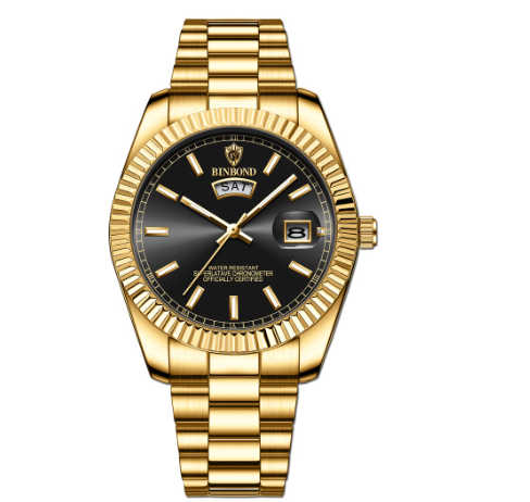 Binbond Watch Men Steel Band Waterproof Casual Classic Dual Calendar Luminous Men's Watch Simple Atmospheric Men's Watch M2
