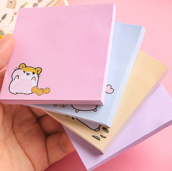 80 Sheets Cartoon Sticky Notes Portable Student Memo Pad Office Guestbook