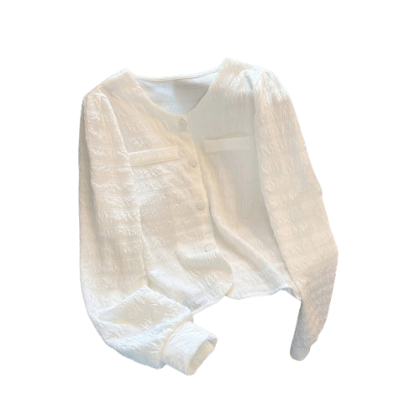 Lovito Women Button Front Jacket LNE21199 (White)