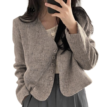 Lovito Women Casual Plain Button Front Coat LNE29369 (Grey)