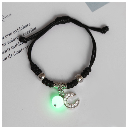 Luminous Couple Bracelet 26 English Letters Crystal Friendship Bracelet Women Men Jewelry Glow in the Dark C