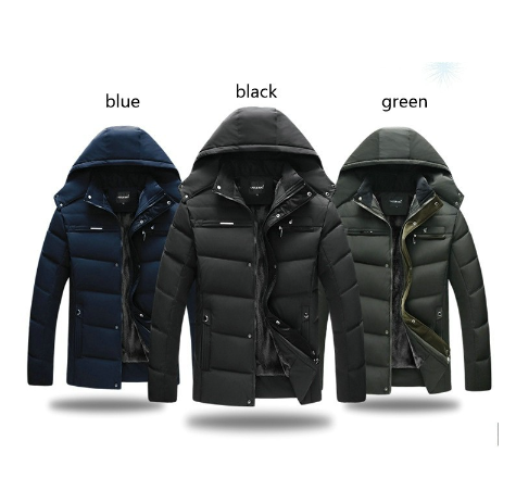 Winter Warm Men's  Down Jacket Hooded Coat Plus Size