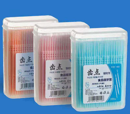 200pcs Double Head Tooth Floss Dental Floss Plastic lnterdental