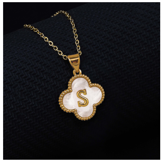 Laj  18k Gold Stainless Steel Initial Necklace SLP LETTER09 with LX885D S