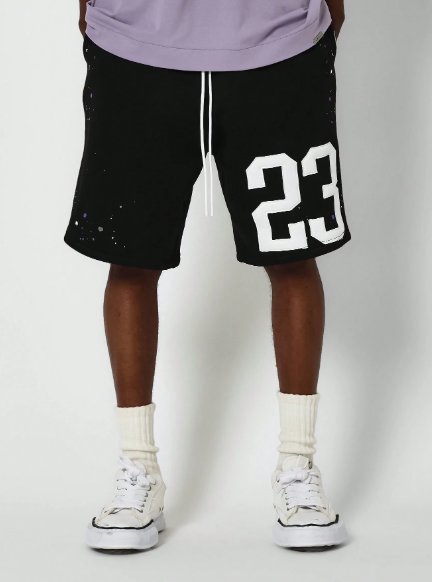 SUMWON Drop Crotch Short With Number Print